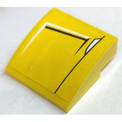 Stickered Assembly 3 x 3 x 1 with Air Intake with Black and White Lines Pattern Model Right Side (Sticker) - Set 8169 - 3 Slope, Curved 3 x 1