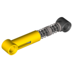 Technic, Shock Absorber 6.5L with Black Piston Rod - Hard Spring, Tight Coils in Middle - Yellow Technic, Shock Absorber 6.5L with Black Piston Rod - Hard Spring, Tight Coils in Middle - Yellow