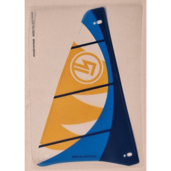 Plastic Sail with Dark Blue, Blue and Bright Light Orange Panels Pattern