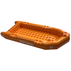 Boat, Rubber Raft, Large with White '07' and 'COAST GUARD' Pattern on Both Sides (Stickers) - Set 60168 Boat, Rubber Raft, Large with White '07' and 'COAST GUARD' Pattern on Both Sides (Stickers) - Set 60168