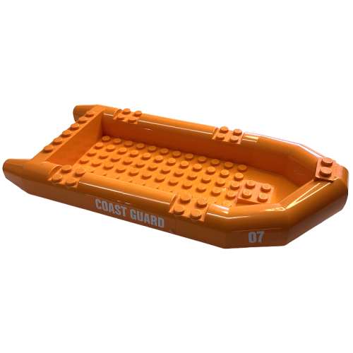 Деталь LEGO 62812pb14 Boat, Rubber Raft, Large with White '07' and 'COAST GUARD' Pattern on Both Sides (Stickers) - Set 60168