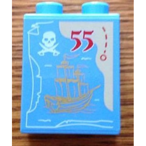 Деталь LEGO 4066pb475 Duplo, Brick 1 x 2 x 2 with Crocodile and 55 Visit LEGOLAND Windsor Pattern