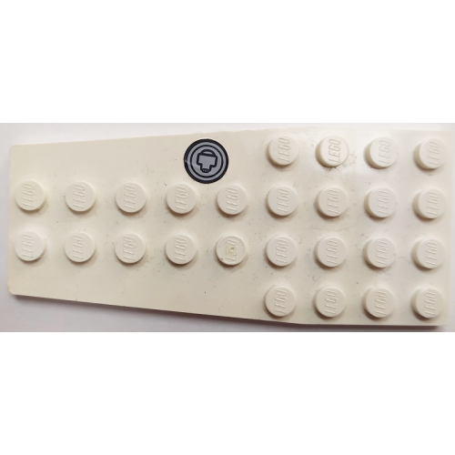 Деталь LEGO 2413pb002R Wedge, Plate 4 x 9 without Stud Notches with Black and Light Bluish Gray Fuel Filler Cap Pattern Model Right Side (Sticker) - Set 2928