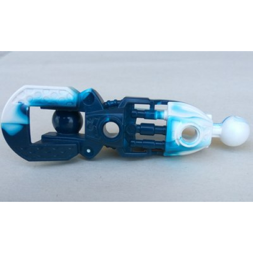 Деталь LEGO 53548pb01 Bionicle Toa Inika Leg Lower Section with Marbled White Pattern