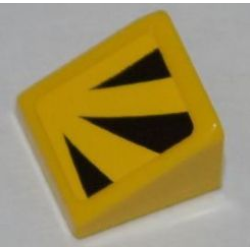 Slope 30 1 x 1 x 2/3 with 3 Black Triangular Shapes Pattern Model Left Side (Sticker) - Set 8228