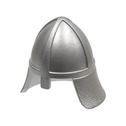 Minifigure, Headgear Helmet Castle Nasal Helmet with Angled Neck Protector - Light Bluish Gray Minifigure, Headgear Helmet Castle Nasal Helmet with Angled Neck Protector - Light Bluish Gray