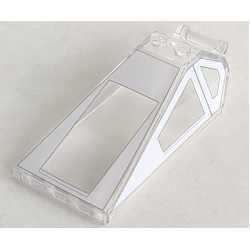 Windscreen 8 x 4 x 2 with 2 Studs and Bar Handle with White Cockpit Window Frames, Short Side Windows Pattern Windscreen 8 x 4 x 2 with 2 Studs and Bar Handle with White Cockpit Window Frames, Short Side Windows Pattern