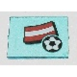 Glass for Window 1 x 4 x 3 with Flag of Austria and Soccer Ball Pattern (Sticker) - Set 3404 Glass for Window 1 x 4 x 3 with Flag of Austria and Soccer Ball Pattern (Sticker) - Set 3404