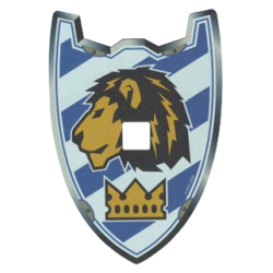 Plastic Shield for Large Figures with Knights Kingdom King Mathias Lion Head and Crown Pattern