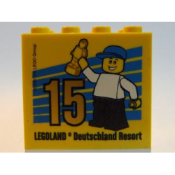 Brick 2 x 4 x 3 with Besuchsmeister 15 Gold 2016 Legoland Deutschland Resort Pattern