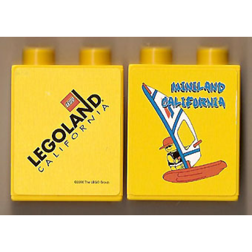 Деталь LEGO 4066pb270 Duplo, Brick 1 x 2 x 2 with Miniland California Pattern (Stickered)