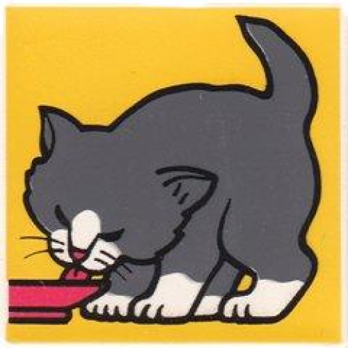 Деталь LEGO 2756pb245 Duplo, Tile 2 x 2 x 1 with Cat Mosaic Picture 11 Pattern