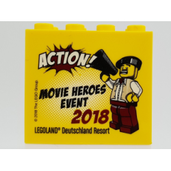 Brick 2 x 4 x 3 with Action! Movie Heroes Event 2018 LEGOLAND Deutschland Resort Pattern