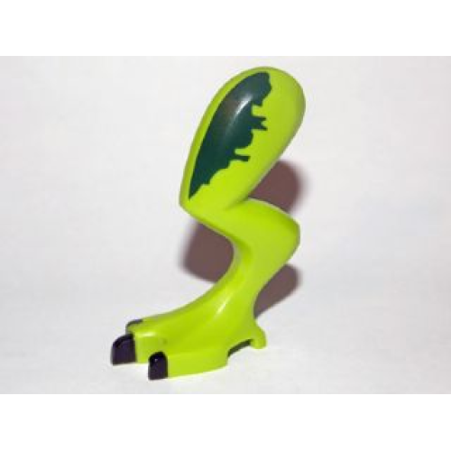 Деталь LEGO 20449pb01 Dinosaur Leg Large (Rear) Dilophosaurus Left with Pin, Black Claws and Dark Green Blotch Pattern