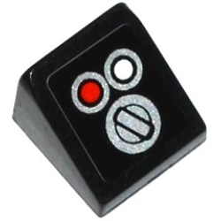 Slope 30 1 x 1 x 2/3 with Red and White Buttons and Switch Pattern (Sticker) - Set 42032