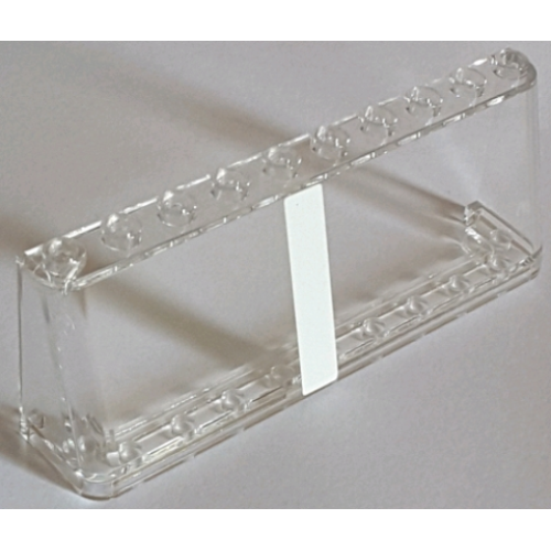 Деталь LEGO 24607pb01L Windscreen 2 x 10 x 3 with White Vertical Stripe Pattern Model Left Side (Sticker) - Set 75144