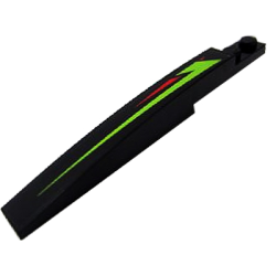 Slope, Curved 10 x 1 with Lime and Red Stripes Pattern Model Left Side (Sticker) - Set 60114 Slope, Curved 10 x 1 with Lime and Red Stripes Pattern Model Left Side (Sticker) - Set 60114