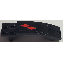 Stickered Assembly 8 x 2 x 1 2/3 with 2 Red Diamonds Pattern Model Right Side Back (Sticker) - Set 7886 - 2 Slope, Curved 8 x 1 x 1 2/3 with Arch and 2 Recessed Studs Stickered Assembly 8 x 2 x 1 2/3 with 2 Red Diamonds Pattern Model Right Side Back (Sticker) - Set 7886 - 2 Slope, Curved 8 x 1 x 1 2/3 with Arch and 2 Recessed Studs