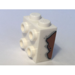 Brick, Modified 1 x 2 x 1 2/3 with Studs on Side with Rust Pattern Model Left Side (Sticker) - Set 10274