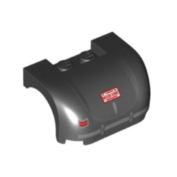 Vehicle, Mudguard 3 x 4 x 1 2/3 Curved with Back with Taillight, Bumper, Trunk Outline and Handle and 'MOON SHNE' License Plate Pattern Vehicle, Mudguard 3 x 4 x 1 2/3 Curved with Back with Taillight, Bumper, Trunk Outline and Handle and 'MOON SHNE' License Plate Pattern