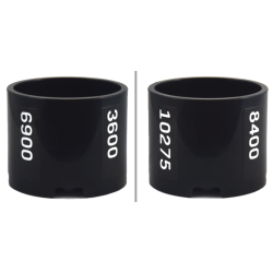 Brick, Round 3 x 3 x 2 with Recessed Center and Axle Hole with White '3600', '6900', '8400', and '10275' Pattern (Stickers) - Set 10323