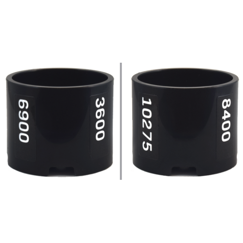 Деталь LEGO 73111pb005 Brick, Round 3 x 3 x 2 with Recessed Center and Axle Hole with White '3600', '6900', '8400', and '10275' Pattern (Stickers) - Set 10323