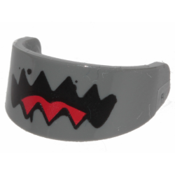 Minifigure, Visor Standard with Black Jaws and Red Tongue Pattern