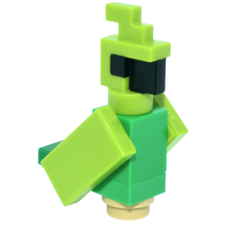 Minecraft Parrot, Lime Plain Wings - Brick Built Minecraft Parrot, Lime Plain Wings - Brick Built