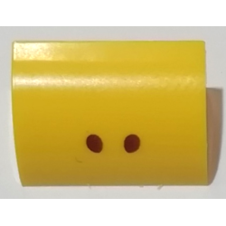 Slope, Curved 1 x 2 with Bottom Stud Holder with 2 Reddish Brown Dots Pattern (Super Mario Mechakoopa Nostrils) Slope, Curved 1 x 2 with Bottom Stud Holder with 2 Reddish Brown Dots Pattern (Super Mario Mechakoopa Nostrils)