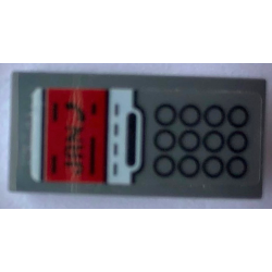 Slope, Curved 2 x 1 x 2/3 with Telephone with 12 Black Circles Keypad and Red Screen with 'JAN' Pattern (Sticker) - Set 21336 Slope, Curved 2 x 1 x 2/3 with Telephone with 12 Black Circles Keypad and Red Screen with 'JAN' Pattern (Sticker) - Set 21336