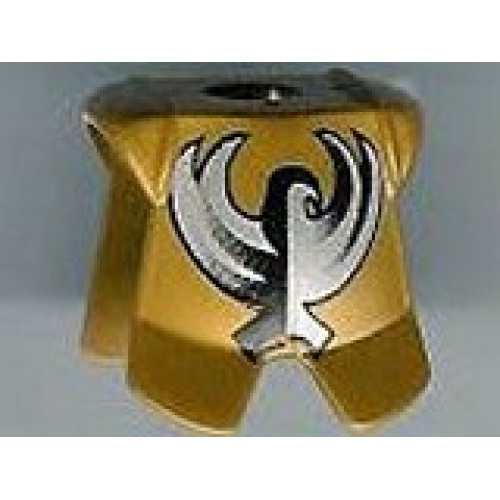 Деталь LEGO 2587pb14 Minifigure Armor Breastplate with Leg Protection with King Jayko Silver and Black Hawk Pattern