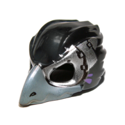 Minifigure, Headgear Mask Bird (Raven) with Dark Bluish Gray Beak and Silver Eye Patch Pattern Minifigure, Headgear Mask Bird (Raven) with Dark Bluish Gray Beak and Silver Eye Patch Pattern