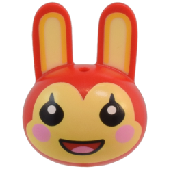 Minifigure, Head, Modified Bunny / Rabbit with Molded Bright Light Yellow Inner Ears and Printed Bright Light Yellow Face with Black Eyes, Bright Pink Circles on Cheeks, and Open Mouth Smile with Tongue Pattern Minifigure, Head, Modified Bunny / Rabbit with Molded Bright Light Yellow Inner Ears and Printed Bright Light Yellow Face with Black Eyes, Bright Pink Circles on Cheeks, and Open Mouth Smile with Tongue Pattern