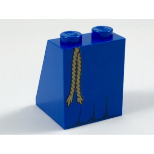 Деталь LEGO 3678bpb095 Slope 65 2 x 2 x 2 with Bottom Tube with Minifigure Dress / Skirt / Robe, Black Hem Folds, Tan Rope Belt Pattern