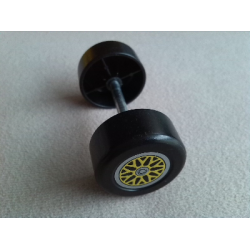 Duplo Wheel Double Assembly with Metal Axle and Yellow 'Y' Spoke Pattern Duplo Wheel Double Assembly with Metal Axle and Yellow 'Y' Spoke Pattern