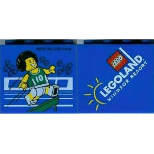 Деталь LEGO 30144pb130 Brick 2 x 4 x 3 with Legoland Windsor Resort and Olympic Athlete #10 Pattern