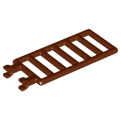 Bar 7 x 3 with 2 U Clips (Ladder) - Reddish Brown