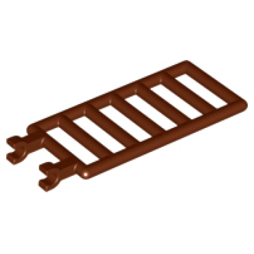 Деталь LEGO 6020 Bar 7 x 3 with 2 U Clips (Ladder) - Reddish Brown