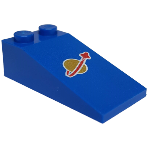 Деталь LEGO 30363pb021 Slope 18 4 x 2 with Classic Space Logo Pattern