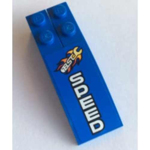 Деталь LEGO BA251pb01 Stickered Assembly 6 x 2 x 1 with 'BSC' and 'SPEED' Pattern (Sticker) - Set 8495 - 2 Slope, Curved 6 x 1 with 2 Studs