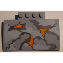 Slope, Curved 5 x 8 x 2/3 with 4 Studs with Cracks and Lava Pattern (10722) Slope, Curved 5 x 8 x 2/3 with 4 Studs with Cracks and Lava Pattern (10722)