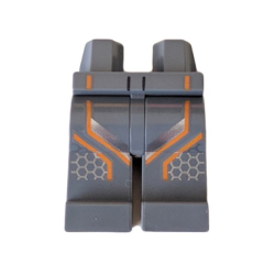 Hips and Legs with Racing Suit, Orange and Silver Stripes Pattern Hips and Legs with Racing Suit, Orange and Silver Stripes Pattern