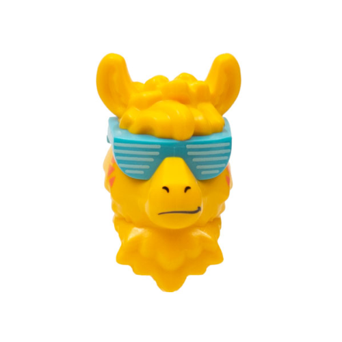 Деталь LEGO 75503pb01 Minifigure, Head, Modified Llama, Medium Azure Sunglasses with White Lines and Coral Triangles on Cheeks Pattern