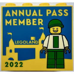 Brick 2 x 4 x 3 with LEGOLAND 2022 Annual Pass Member Pattern Brick 2 x 4 x 3 with LEGOLAND 2022 Annual Pass Member Pattern