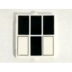 Glass for Window 1 x 2 x 2 Flat Front with 4 Black and 2 White Rectangles Pattern (Tardis Windows)