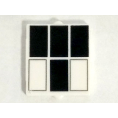 Деталь LEGO 60601pb012 Glass for Window 1 x 2 x 2 Flat Front with 4 Black and 2 White Rectangles Pattern (Tardis Windows)