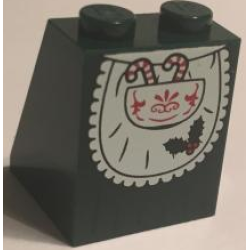 Slope 65 2 x 2 x 2 with Bottom Tube with Minifigure Dress / Skirt / Robe, Apron with Candy Canes in Pocket and Red Lace Pattern (BAM) Slope 65 2 x 2 x 2 with Bottom Tube with Minifigure Dress / Skirt / Robe, Apron with Candy Canes in Pocket and Red Lace Pattern (BAM)