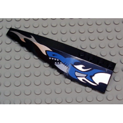Wedge 12 x 3 Left with Blue Shark and Silver Wave Pattern