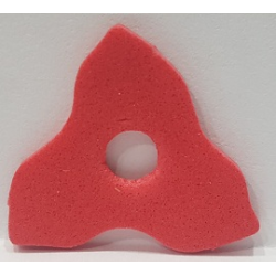 Foam Scala Flower Medium 4 x 4 with 3 Petals and Hole - Red