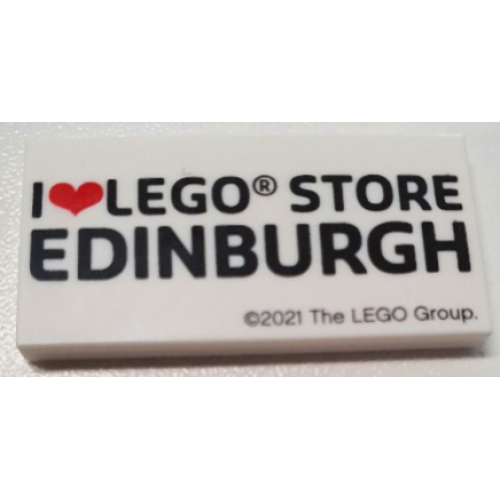 Деталь LEGO 87079pb1138 Tile 2 x 4 with 'I Heart LEGO STORE EDINBURGH' Pattern